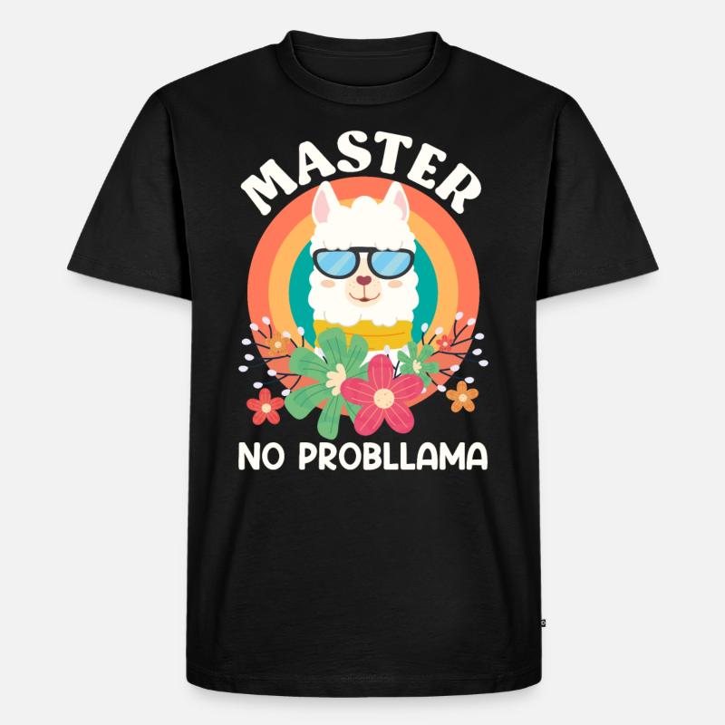 Master 2023 No Probllama Masterabschluss - Männer Premium Bio T-Shirt - Schwarz