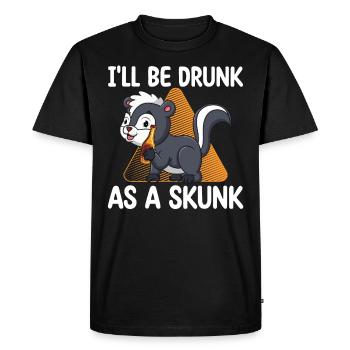 Je serai ivre comme une moufette | - T-shirt Premium bio Homme - noir - Devant - Nico (187cm)