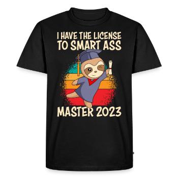 Master 2023 Licence à Clever Shit - T-shirt Premium bio Homme - noir - Devant - Nico (187cm)