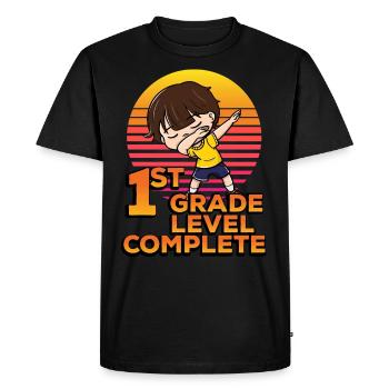 1st grade level completely funny dabping students - Men's Premium Organic T-Shirt - black - Front - Nico (187cm)