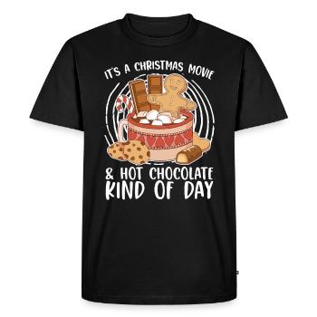 Film de Noël & Hot Choco Art Of Day Noël - T-shirt Premium bio Homme - noir - Devant - Nico (187cm)