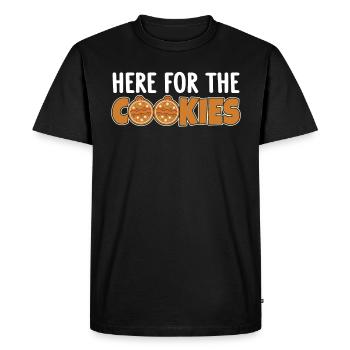Ici pour les biscuits Noël amusant Yulitede - T-shirt Premium bio Homme - noir - Devant - Nico (187cm)