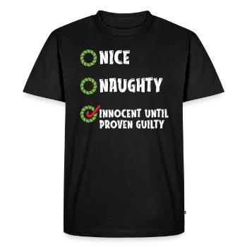 Gentil vilain innocent drôle - T-shirt Premium bio Homme - noir - Devant - Nico (187cm)