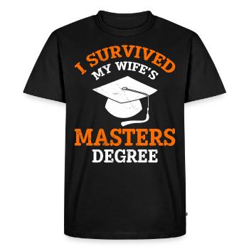 Survécu Ma femme a une maîtrise - T-shirt Premium bio Homme - noir - Devant - Nico (187cm)