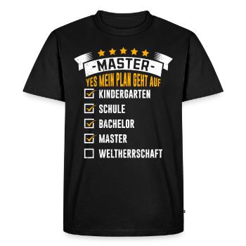 Checklist My Plan Works Master's Degree - Men's Premium Organic T-Shirt - black - Front - Nico (187cm)