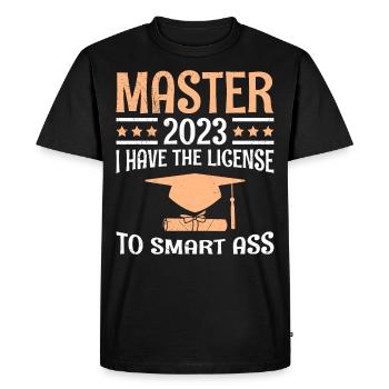 The license to the clever shit 2023 Master's degree - Men's Premium Organic T-Shirt - black - Front - Nico (187cm)