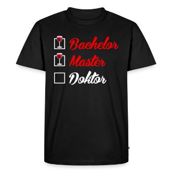 Liste de contrôle Bachelor Master Docteur Doctorat - T-shirt Premium bio Homme - noir - Devant - Nico (187cm)