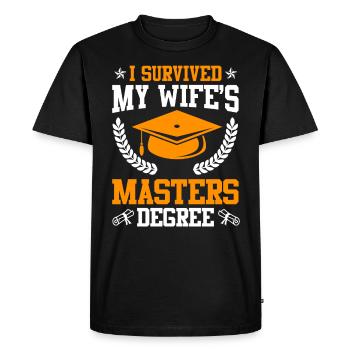 Survécu Ma femme a une maîtrise - T-shirt Premium bio Homme - noir - Devant - Nico (187cm)