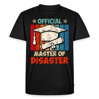 Master officiel de Master en catastrophes - T-shirt Premium bio Homme - noir - Devant - Nico (187cm)