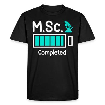 M.Sc completed Master Degree Master of Science - Men's Premium Organic T-Shirt - black - Front - Nico (187cm)