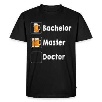 Liste de contrôle Bachelor Master Docteur Doctorat - T-shirt Premium bio Homme - noir - Devant - Nico (187cm)
