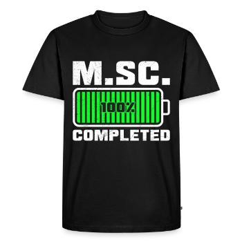 Loading complete Master's degree Master of Science - Men's Premium Organic T-Shirt - black - Front - Nico (187cm)