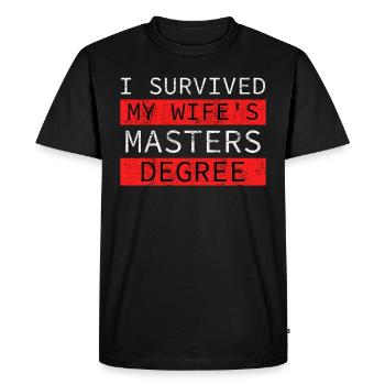 Fini ma femme a une maîtrise - T-shirt Premium bio Homme - noir - Devant - Nico (187cm)