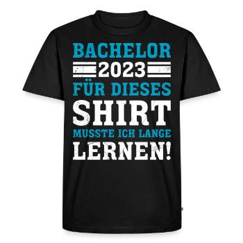 For this I had to study for a long time Bachelor's degree - Men's Premium Organic T-Shirt - black - Front - Nico (187cm)