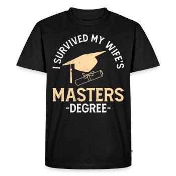 Survécu Ma femme a une maîtrise - T-shirt Premium bio Homme - noir - Devant - Nico (187cm)