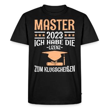The license to the clever shit 2023 Master's degree - Men's Premium Organic T-Shirt - black - Front - Nico (187cm)