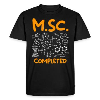 M.Sc completed Master Degree Master of Science - Men's Premium Organic T-Shirt - black - Front - Nico (187cm)