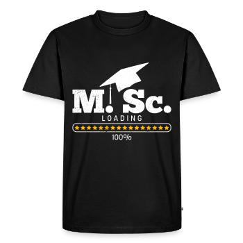 M.Sc loading Master's degree Master of Science - Men's Premium Organic T-Shirt - black - Front - Nico (187cm)