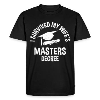 Survécu Ma femme a une maîtrise - T-shirt Premium bio Homme - noir - Devant - Nico (187cm)