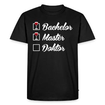 Liste de contrôle Bachelor Master Docteur Doctorat - T-shirt Premium bio Homme - noir - Devant - Nico (187cm)