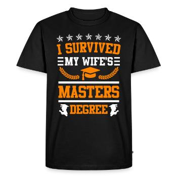 J’ai survécu à la maîtrise de Mme - T-shirt Premium bio Homme - noir - Devant - Nico (187cm)