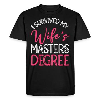 Survécu Ma femme a une maîtrise - T-shirt Premium bio Homme - noir - Devant - Nico (187cm)