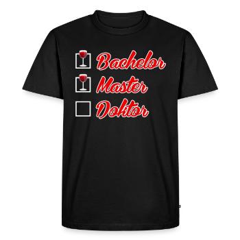 Liste de contrôle Bachelor Master Docteur Doctorat - T-shirt Premium bio Homme - noir - Devant - Nico (187cm)