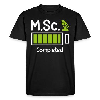 M.Sc completed Master Degree Master of Science - Men's Premium Organic T-Shirt - black - Front - Nico (187cm)