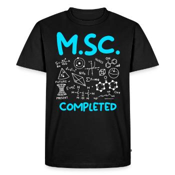 M.Sc completed Master Degree Master of Science - Men's Premium Organic T-Shirt - black - Front - Nico (187cm)