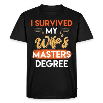 Survécu Ma femme a une maîtrise - T-shirt Premium bio Homme - noir - Devant - Nico (187cm)