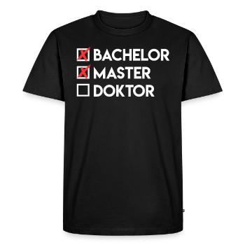 Liste de contrôle Bachelor Master Doctorat - T-shirt Premium bio Homme - noir - Devant - Nico (187cm)