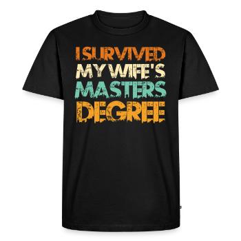 J’ai survécu à la maîtrise - T-shirt Premium bio Homme - noir - Devant - Nico (187cm)