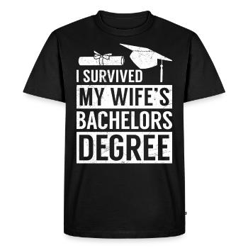 Survécu Ma femme a une maîtrise - T-shirt Premium bio Homme - noir - Devant - Nico (187cm)
