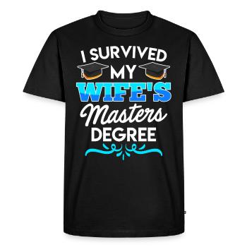 Ma femme est titulaire d’une maîtrise - T-shirt Premium bio Homme - noir - Devant - Nico (187cm)