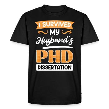 Le doctorat de mon mari survit au doctorat - T-shirt Premium bio Homme - noir - Devant - Nico (187cm)