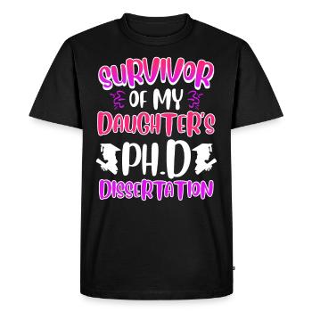Ma fille a un doctorat - T-shirt Premium bio Homme - noir - Devant - Nico (187cm)