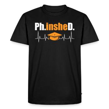 Phinished Finished Doctor Degree Doctorate - Men's Premium Organic T-Shirt - black - Front - Nico (187cm)