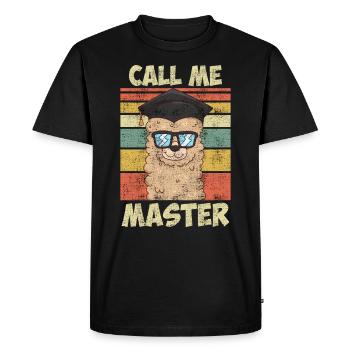 Appelez-moi Master Lama Fan Master Degree - T-shirt Premium bio Homme - noir - Devant - Nico (187cm)