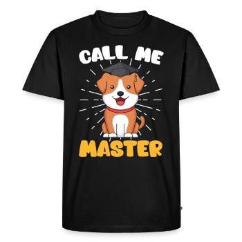 Appelez-moi Master Dog Fan Master Degree - T-shirt Premium bio Homme - noir - Devant - Nico (187cm)