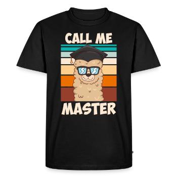 Appelez-moi Master Lama Fan Master Degree - T-shirt Premium bio Homme - noir - Devant - Nico (187cm)