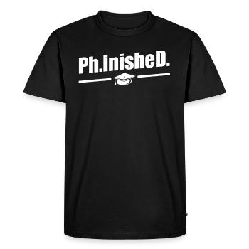 Doctorat phinished Doctorat terminé Doctorat - T-shirt Premium bio Homme - noir - Devant - Nico (187cm)