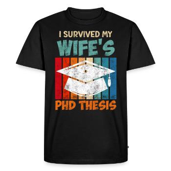 My wife's doctoral thesis survives doctorate - Men's Premium Organic T-Shirt - black - Front - Nico (187cm)