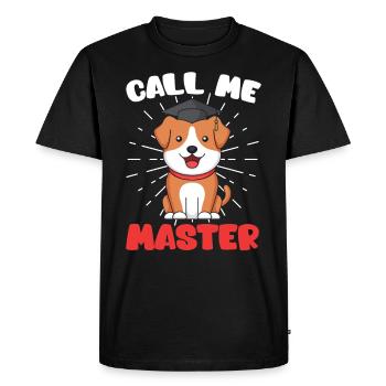 Call Me Master Dogs Fan Master Degree - Men's Premium Organic T-Shirt - black - Front - Nico (187cm)