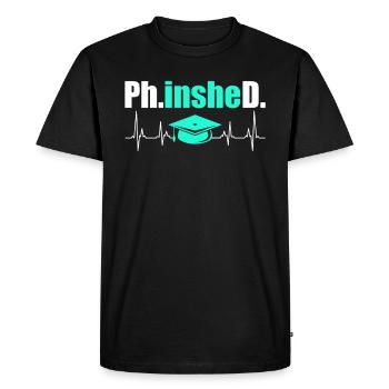 Phinished Finished Doctor Degree Doctorate - Men's Premium Organic T-Shirt - black - Front - Nico (187cm)