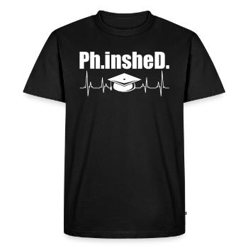 Phinished Finished Doctor Degree Doctorate - Men's Premium Organic T-Shirt - black - Front - Nico (187cm)
