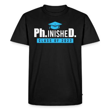 Phinished Ph.D Degree 2023 Doctor Doctorate - Men's Premium Organic T-Shirt - black - Front - Nico (187cm)
