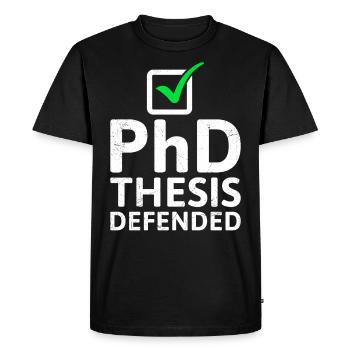 Dissertation defends Ph.D doctorate title - Men's Premium Organic T-Shirt - black - Front - Nico (187cm)