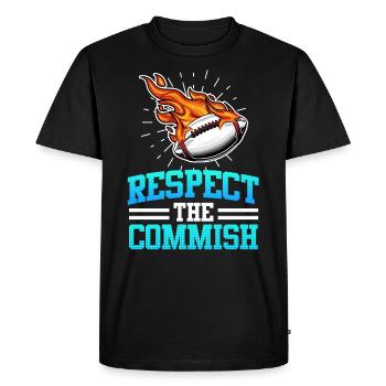 Respect the Commish Commissioner - Men's Premium Organic T-Shirt - black - Front - Nico (187cm)