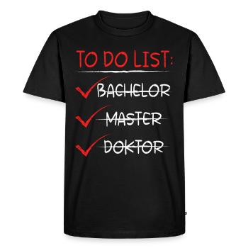 Enfin terminé, je suis Docteur Ph.D Titre de doctorat - T-shirt Premium bio Homme - noir - Devant - Nico (187cm)