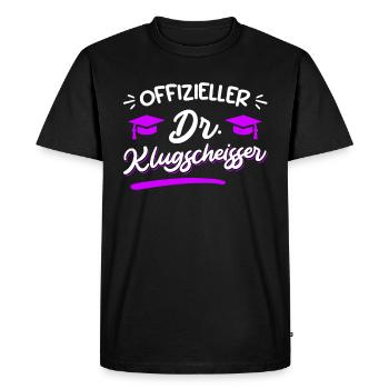 Doctorat officiel Smartass Ph.D Doctorat - T-shirt Premium bio Homme - noir - Devant - Nico (187cm)